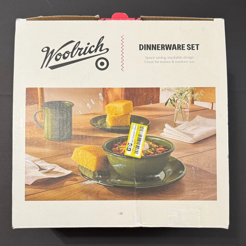 Woolrich Olive Green Ceramic Dinnerware Set